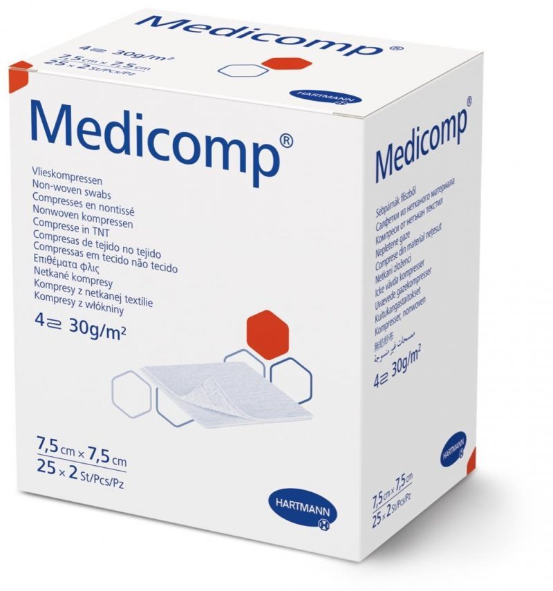 Sterilní kompresy Medicomp 7,5 x 7,5 cm - 25x2ks
