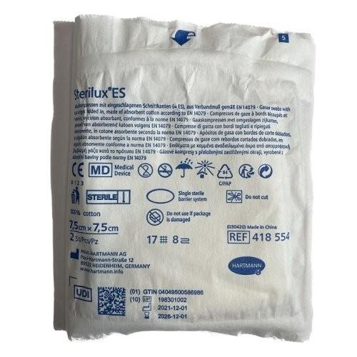Skládané sterilní kompresy Sterilux ES 7,5x7,5cm - 2ks