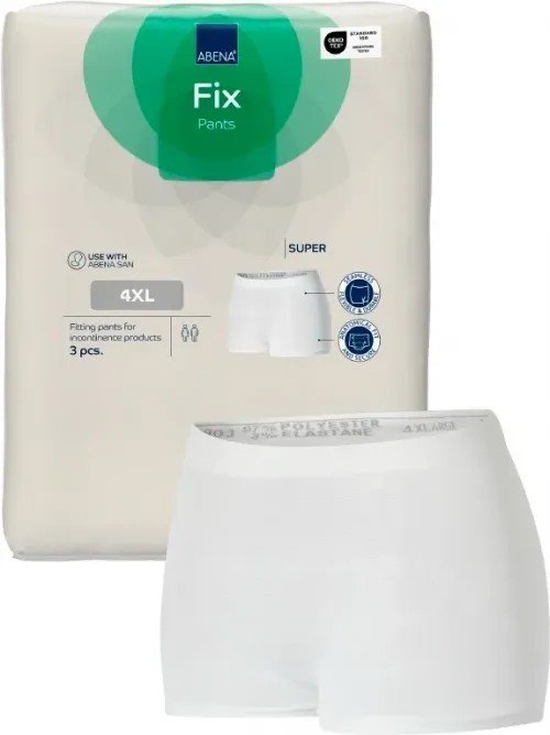 Abena FIX PANTS SUPER 4XL - Fixační zesílené kalhotky s nohavičkami, boky 130-175 cm, 3ks