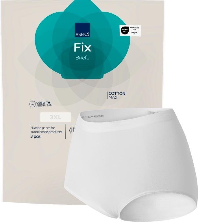 ABENA Fix Briefs Cotton Maxi XXXL - Elastické a prodyšné fixační kalhoty bez nohaviček, 3 ks