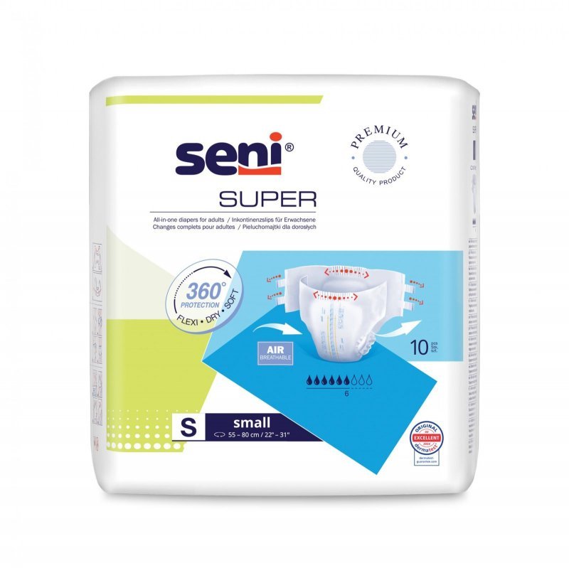 SENI Super S - Kalhotky absorpční prodyšné denní 10 ks