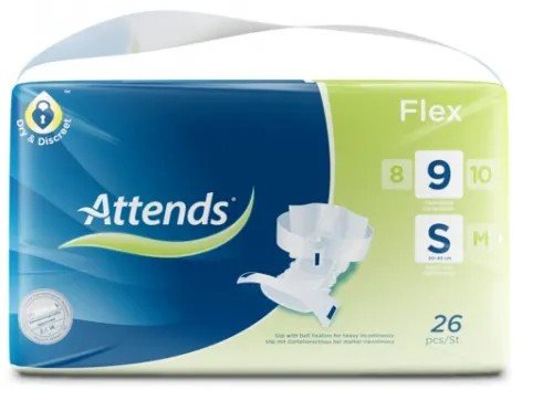 Attends Flex 9 S - Kalhotky absorpční s fixačním pásem 26 ks