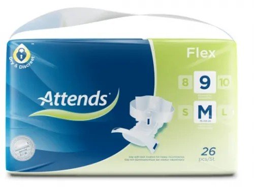 Attends Flex 9 M - Kalhotky absorpční s fixačním pásem 26 ks