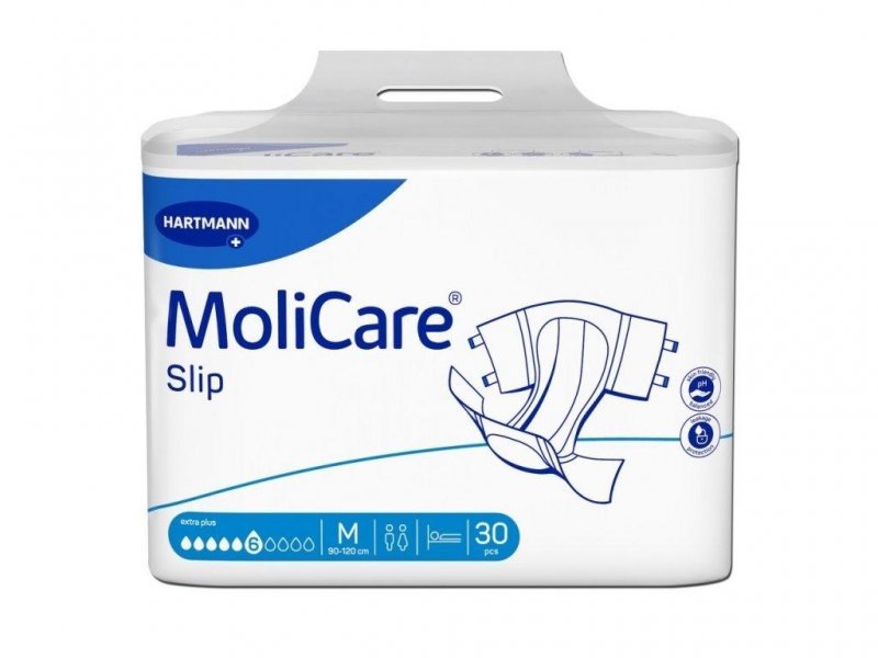 Molicare Slip 6 kapek M - Zalepovací kalhotky, boky 90-120cm, savost 1891ml, 30 ks