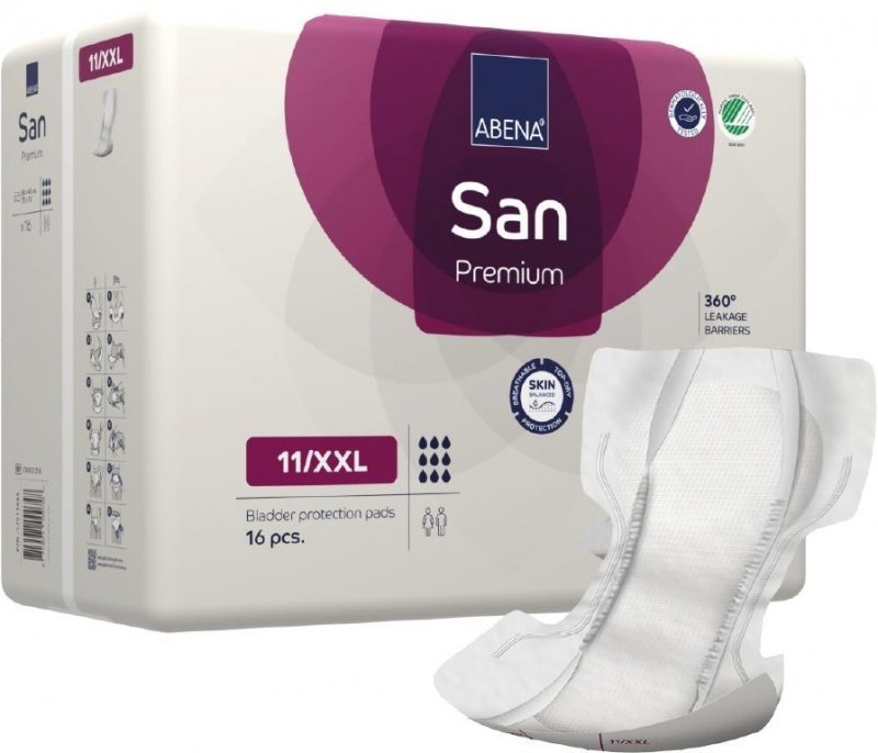 Abena San PREMIUM 11 XXL - Absorpční pleny, savost 3400ml, 16 ks