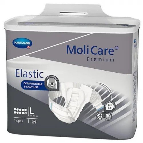 Molicare Elastic 10 kapek L - Kalhotky absorpční zalepovací s elastickými bočními pásy, 14 ks