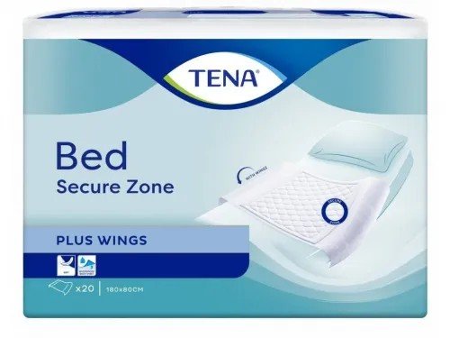 TENA Bed Plus Wings Secure Zone 180x80 cm - Podložky absorpční se záložkami 20 ks