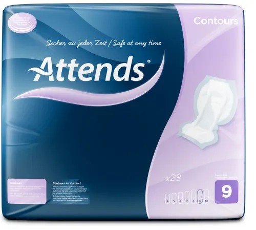 Attends Contours Regular 9 - Vložné pleny absorpční 28 ks Attends Contours Regular 9 - Vložné pleny absorpční 28 ks