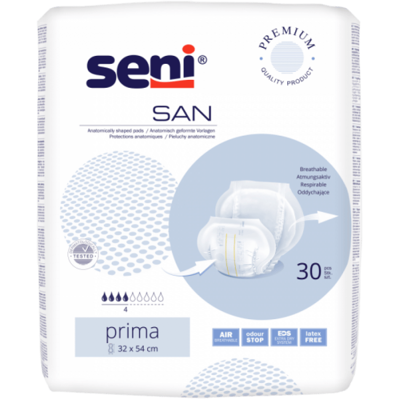 SENI San Prima - Pleny vložné absorpční prodyšné anatomicky tvarované 30 ks
