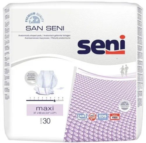 SENI San Maxi - Pleny vložné absorpční prodyšné anatomicky tvarované 10 ks SENI San Maxi - Pleny vložné absorpční prodyšné anatomicky tvarované 10 ks