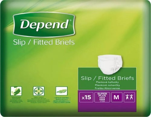 Depend Slip Super Plus M - Kalhotky plenkové absorpční prodyšné 15 ks