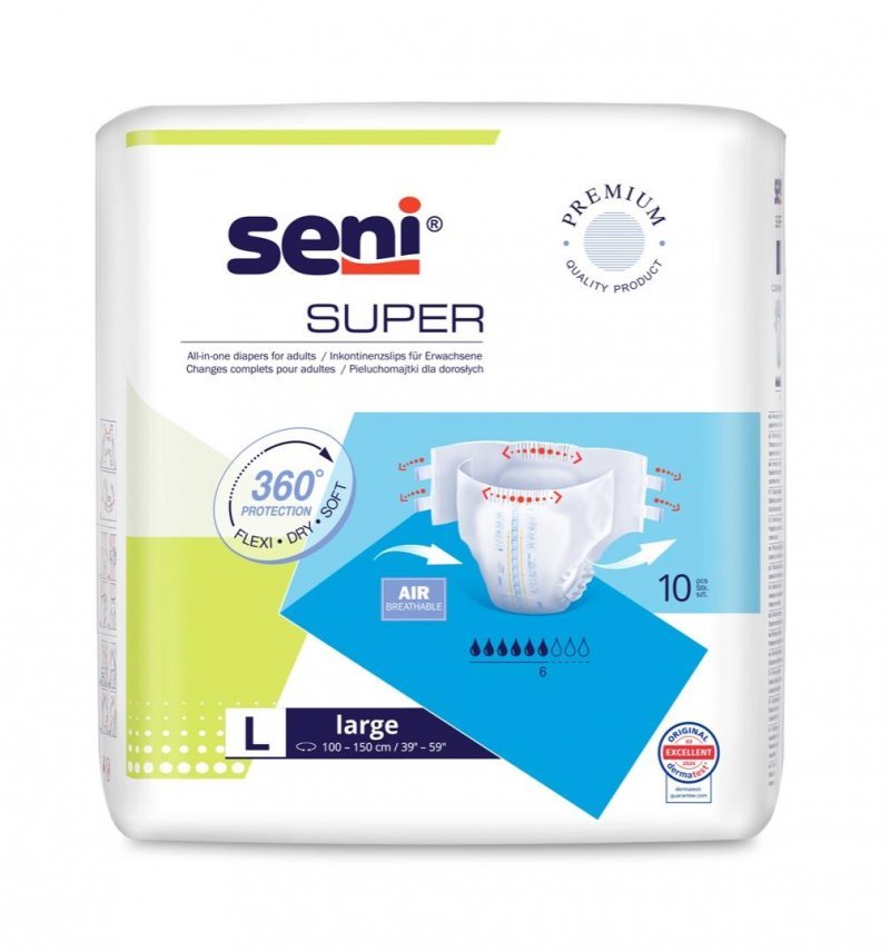 SENI Super L - Kalhotky absorpční prodyšné denní 10 ks SENI Super L - Kalhotky absorpční prodyšné denní 10 ks