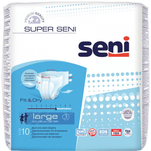 SENI Super L - Kalhotky absorpční prodyšné denní 10 ks