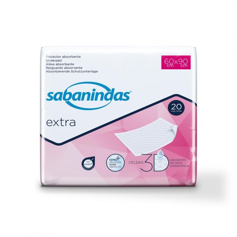 Podložky Sabanindas PROTECTOR EXTRA - 60x90cm, 2150ml, 20ks