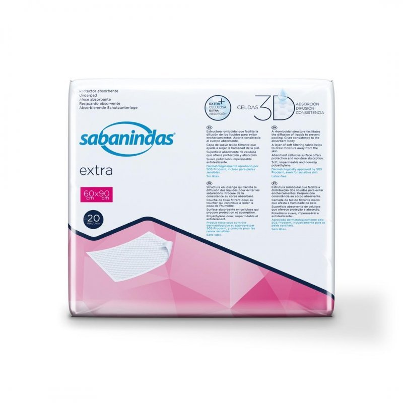 Podložky Sabanindas PROTECTOR EXTRA - 60x90cm, 2150ml, 20ks