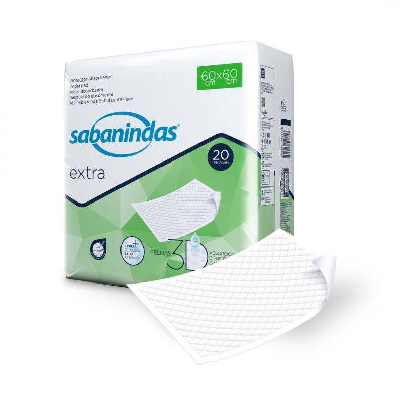 Podložky Sabanindas PROTECTOR EXTRA - 60x60cm, 1568ml, 20ks