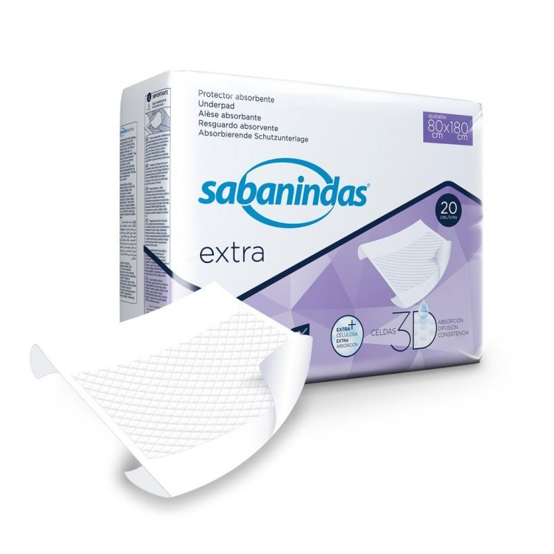 Podložky Sabanindas PROTECTOR EXTRA - 80x180cm, 1632ml, 20ks