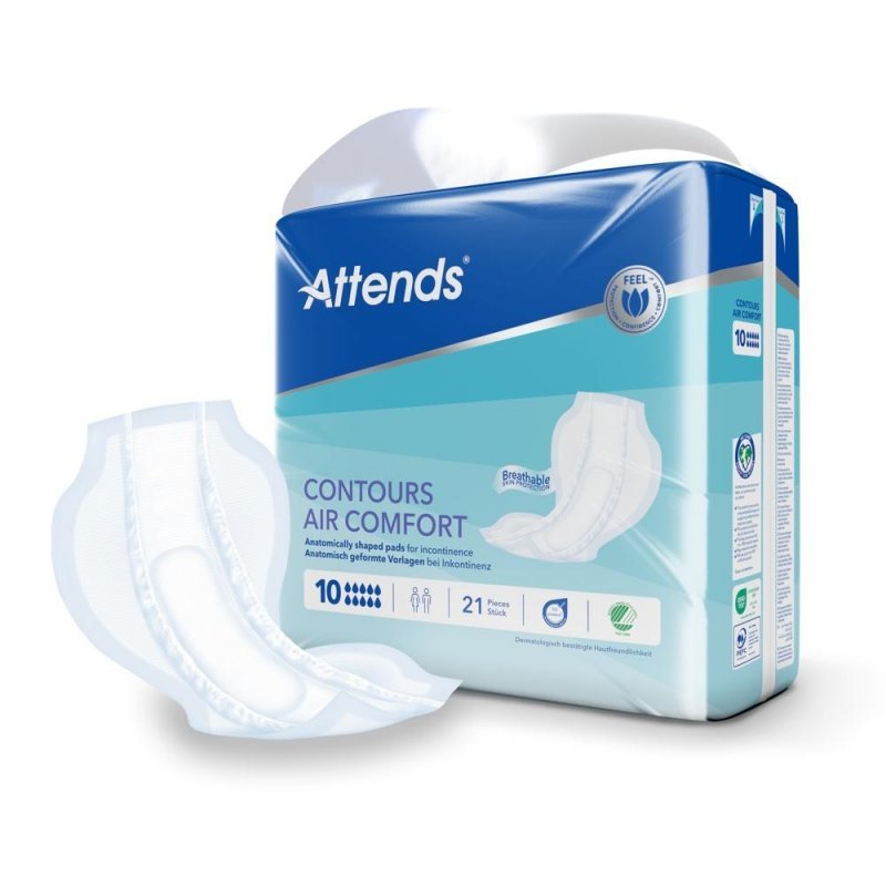Attends Contours Air Comfort 10 - Vložné pleny absorpční 21 ks