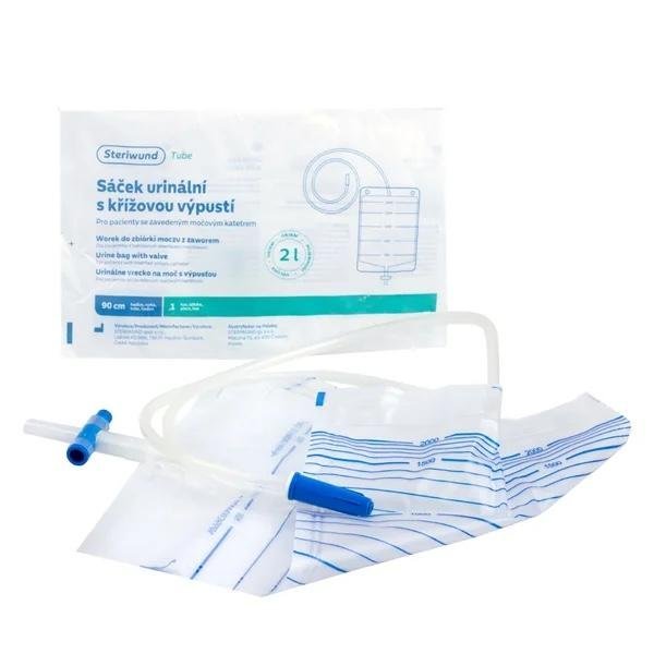 Sáček urinální s křížovou výpustí Steriwund - 2000ml, 1ks