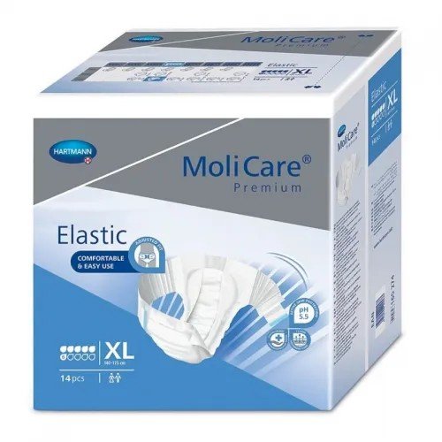 MoliCare Elastic 6 kapek XL - Kalhotky absorpční zalepovací s elastickými bočními pásy 14 ks