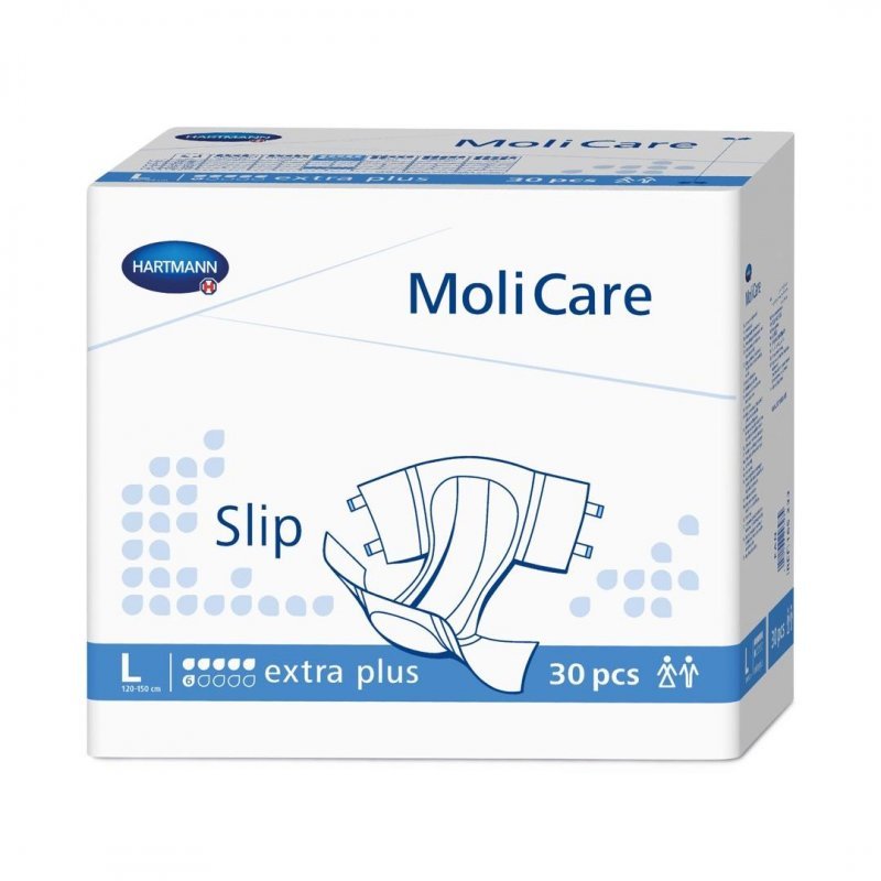 Molicare Slip 6 kapek L - Zalepovací kalhotky, boky 120-150cm, savost 2283ml, 30 ks