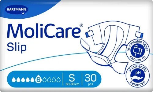 MoliCare Slip 6 kapek S - Zalepovací kalhotky, boky 60-90 cm, savost 1437ml, 30ks