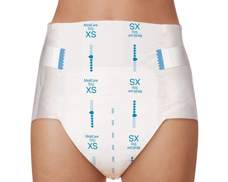 MoliCare Slip 6 kapek XS - Zalepovací kalhotky, boky 40-70cm, savost 1367ml, 30ks