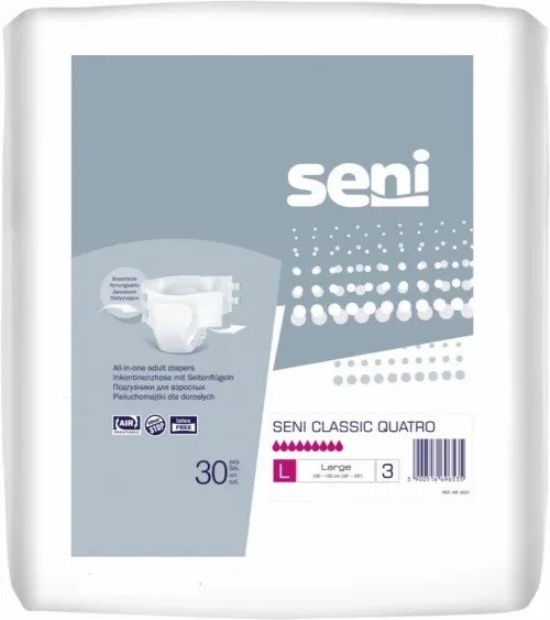 SENI Classic Quatro L - Kalhotky absorbční prodyšné noční 30 ks