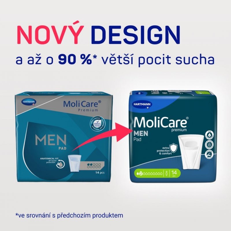 MoliCare Men 2 kapky - Vložky absorpční pro muže 14 ks