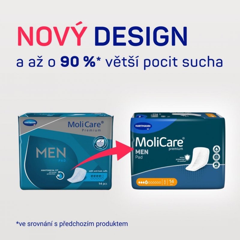 MoliCare Men 4 kapky - Vložky absorpční pro muže 14 ks