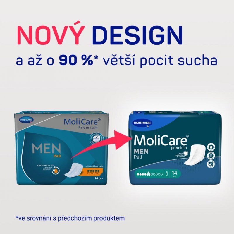 MoliCare Men 5 kapek - Vložky absorpční pro muže 14 ks
