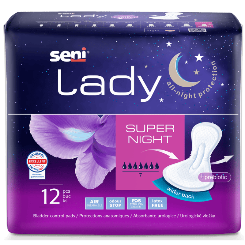 SENI Lady Super night - Absorpční vložky pro ženy 12ks