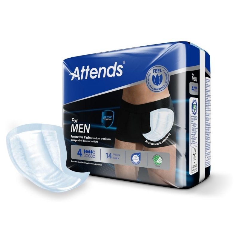 Attends For Men 4 - Vložky absorpční pro muže 14 ks