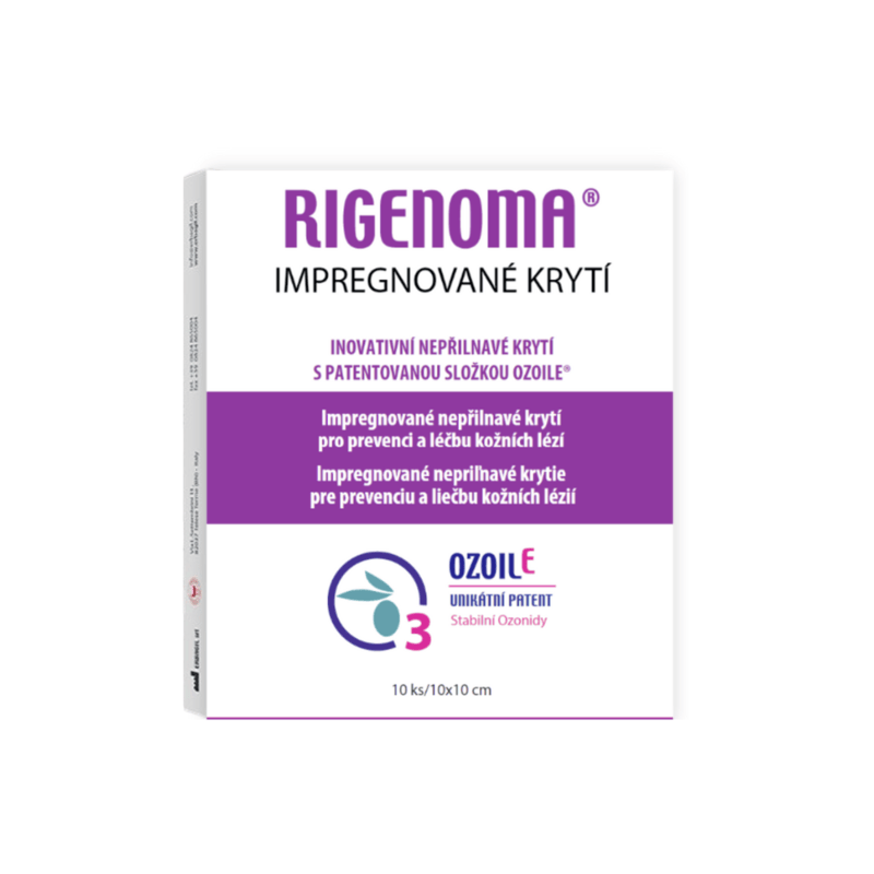 RIGENOMA impregnované nepřilnavé krytí s OZOILE - 10 ks