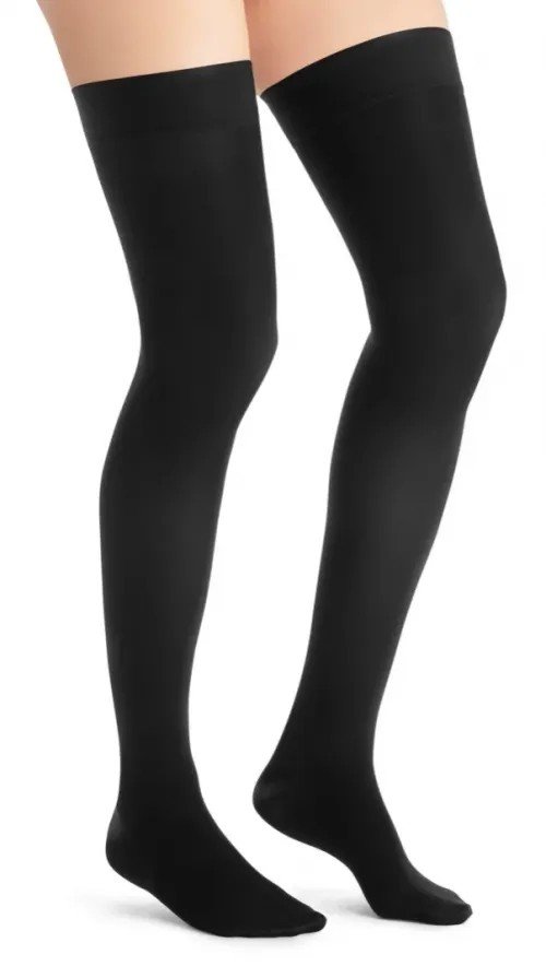 Kompresní stehenní punč. JOBST Ultra Sheer - II - Běžná délka, černá barva, se špicí Kompresní stehenní punč. JOBST Ultra Sheer - II - Běžná délka, černá barva, se špicí