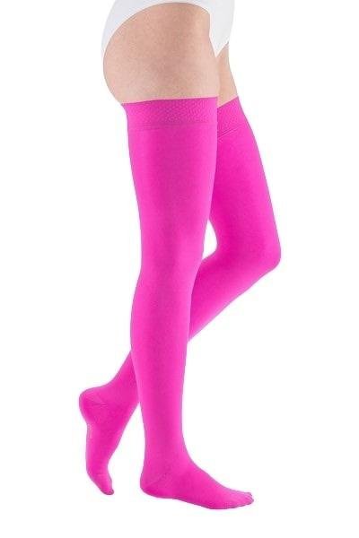 Stehenní punčochy mediven elegance II.KT - S lemem basic, velikost 3, barva Magenta, délka normal, se špicí