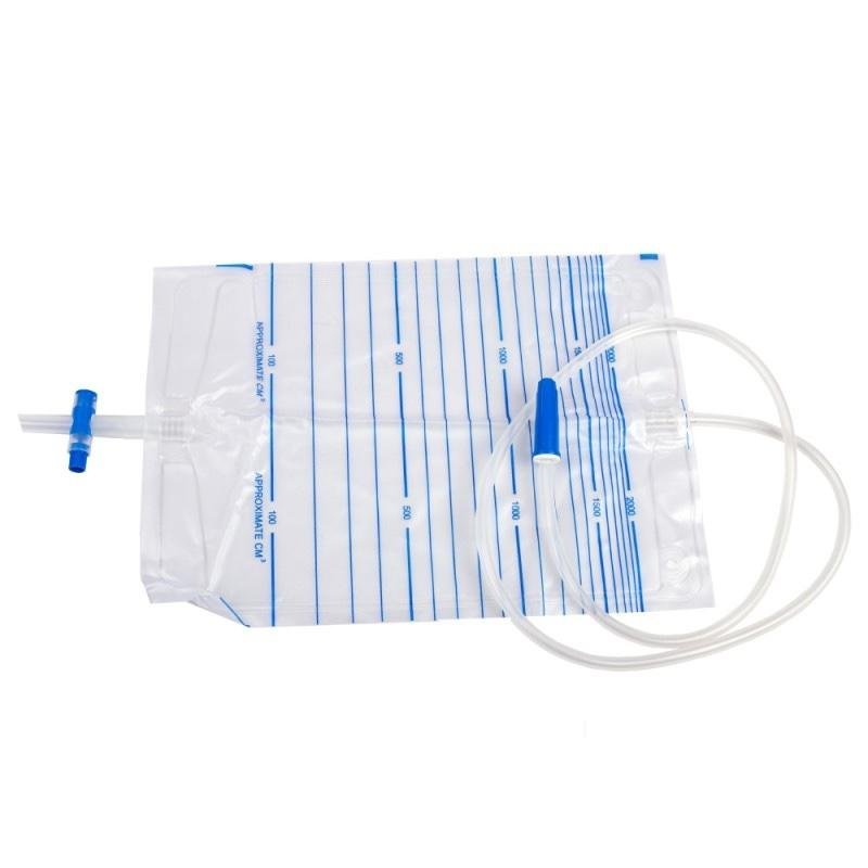 Urinální sáček s dolní křížovou výpustí - 2000 ml, délka hadice 120 cm, sterilní, 10ks