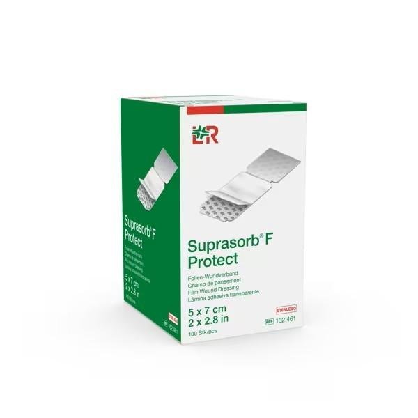 Suprasorb F Protect - 5 cm x 7 cm - Sterilní fóliové krytí transparentní, samolepící, 10 ks