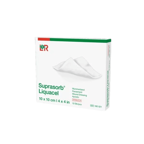 Krytí S Hydrovláknem Suprasorb Liquacel - 10 x 10 cm, sterilní,10 ks