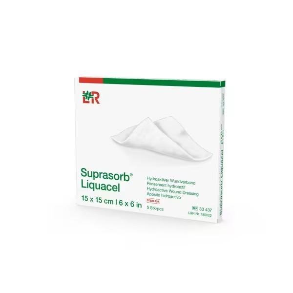 Suprasorb Liquacel - 15 x 15 cm - Sterilní krytí s hydrovláknem