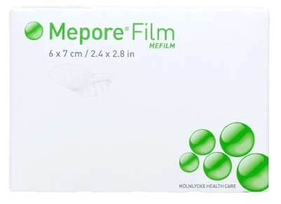 Mepore Film - 10 x 25 cm, 20 ks - Transparentní, prodyšný, adhesivní polyuretanový film