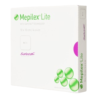 Mepilex Lite - 15 x 15 cm - Tenké absorpční pěnové krytí se silikonovou vrstvou safetac, 5 ks