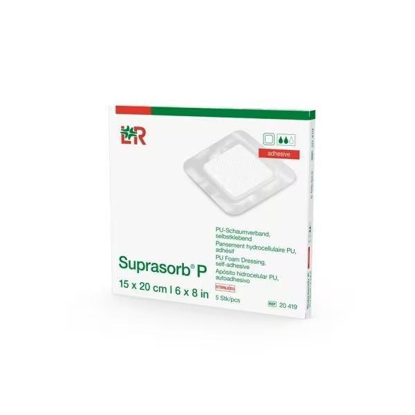 Suprasorb P - 15 x 20 cm - Sterilní polyuretanové krytí, samolepící
