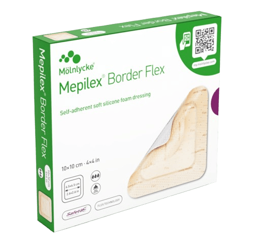 Mepilex Border Flex, 10 x 30 cm, 10 ks - Samolepící absorpční krytí s technologií Safetac