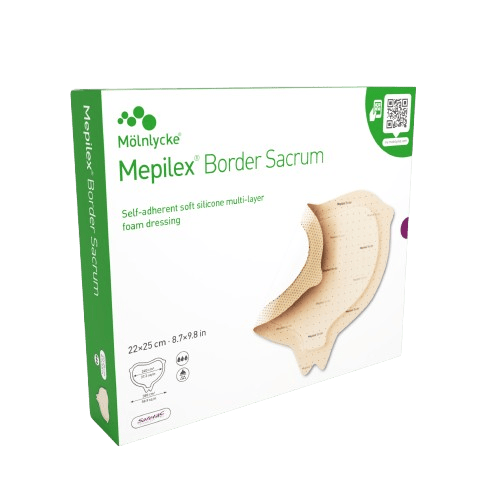 Mepilex Border Sacrum, 22 x 25 cm, 5 ks - Pěnové krytí s technologii Deep Defense Technology