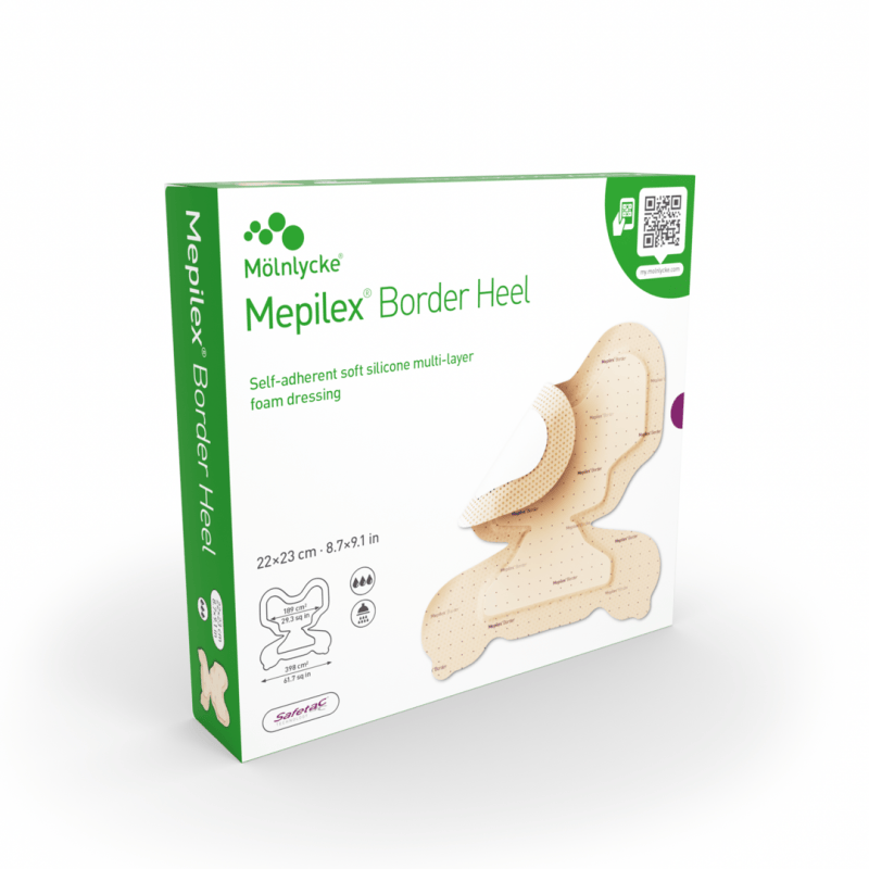 Mepilex Border Heel - 22 x 23 cm, 10 ks - Samolepící absorpční pěnové krytí se silikonovou vrstvou