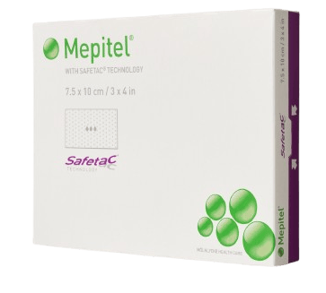 Mepitel - 20 x 30 cm, 5 ks - Silikonová mřížka, neadherentní k ráně, safetac technologie