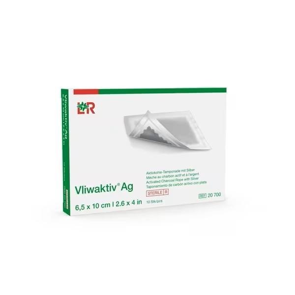 Krytí S Aktivním Uhlím A Stříbrem Vliwaktiv Ag - 6,5 x 10 cm, 10 ks