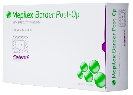 Mepilex Border Post-Op - 10 x 25 cm, 10 ks - Pooperační chirurgické krytí se superabsorpčním jádrem