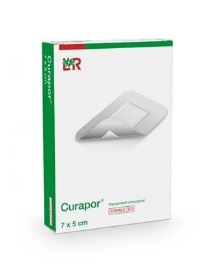 Náplast Hypoalergenní Curapor Sterilní - 5 x 7 cm - Samolepící, s polštářkem, 5 ks